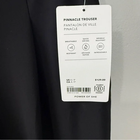 Athleta Pinnacle Trousers Black Size 4P NWT - Picture 5 of 5